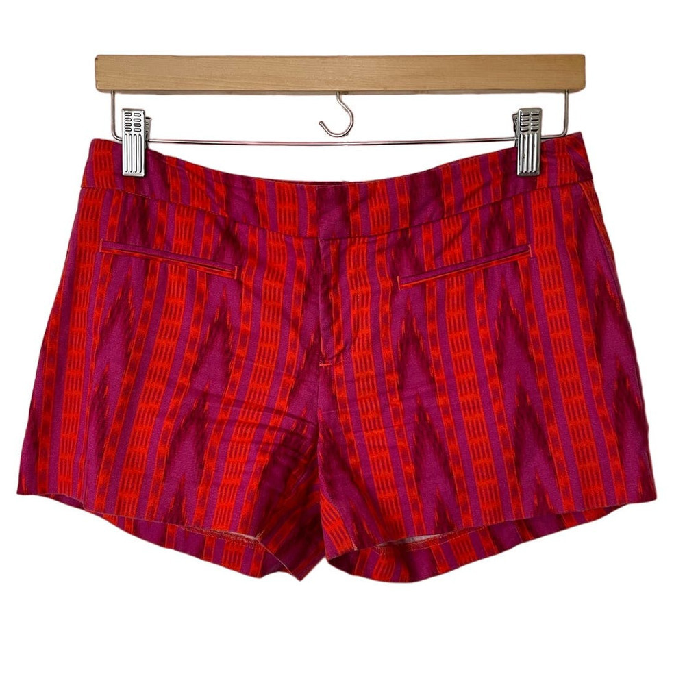 Gap Purple and Orange 100% Cotton Ikat Print Mini Shorts • Size 0 🔴